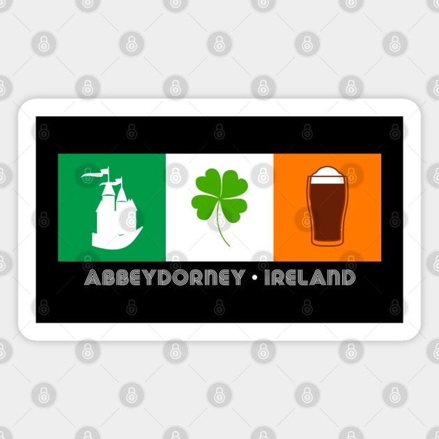 Abbeydorney Ireland, Gaelic - Irish Flag Magnet by Eire